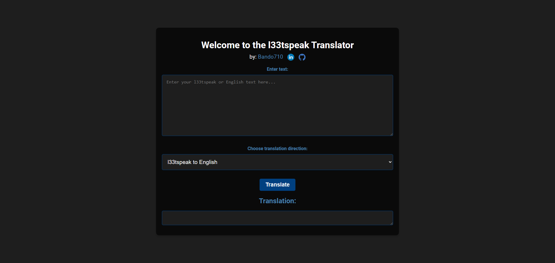 l33tspeak Translator